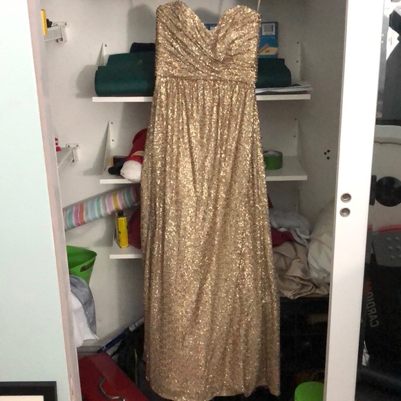 Amsale London Gold Sequined Dress- Hemmed! - Picture 4 of 5